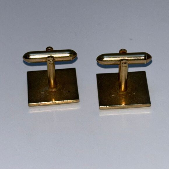 Vintage SWANK gold tone cufflink & tie tack poker player cards heart spade etc - Picture 7 of 7